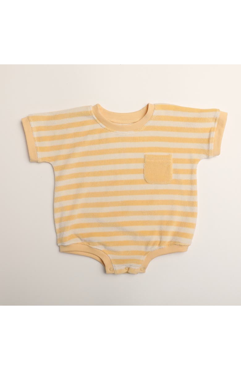 Winnie + Crew Callie Romper, Main, color, Yellow Stripe