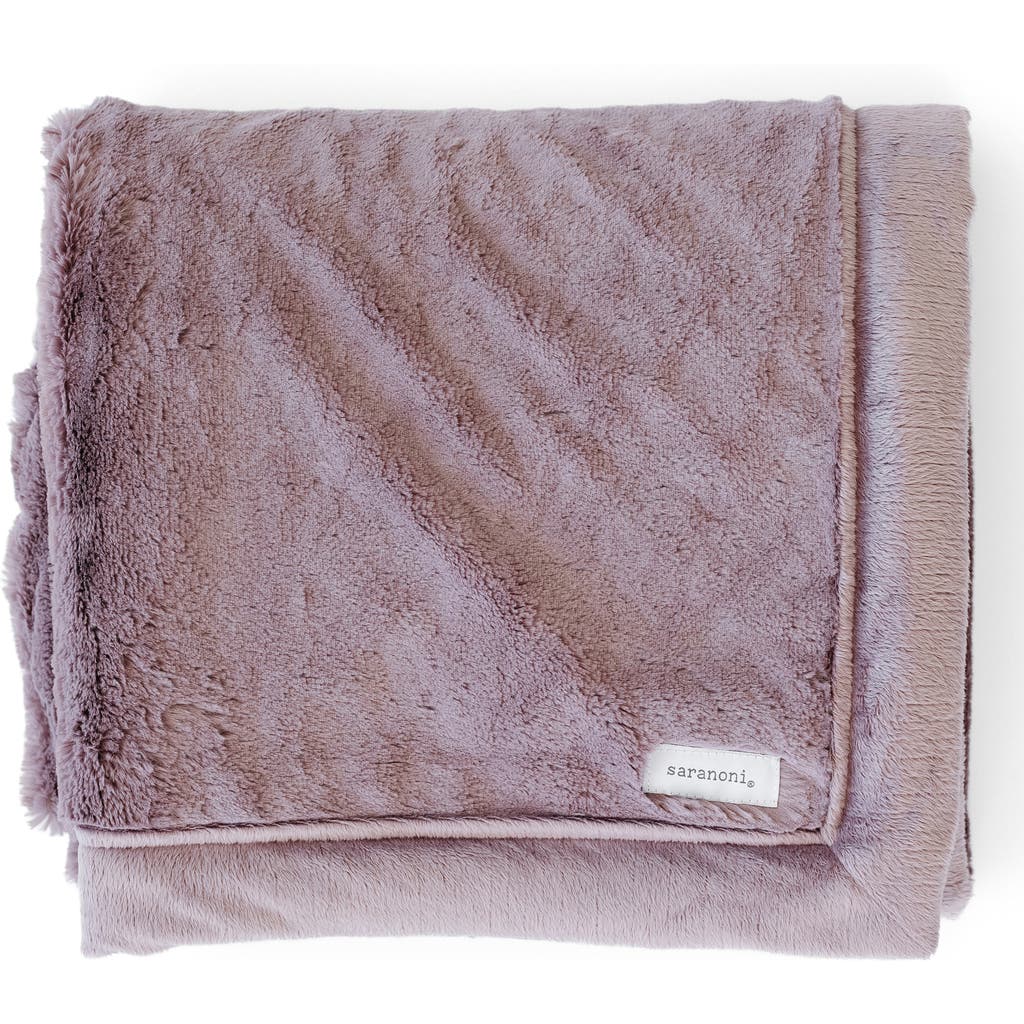 Saranoni Faux Fur Toddler Blanket In Pink