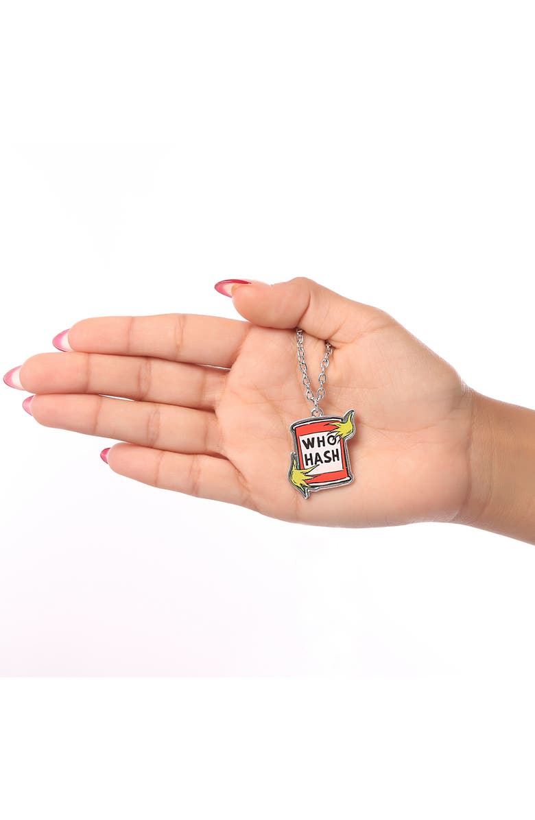 Dr. Seuss The Grinch Who Hash Necklace, 16"+3", Alternate, color, Red