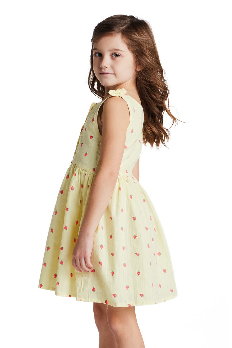 Kids' Strawberry Sleeveless Button-Up Dress, Alternate, color, YELLOW STRIPE