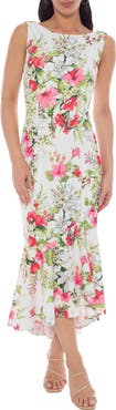 Marina Printed Crepe High-Low Maxi Dress