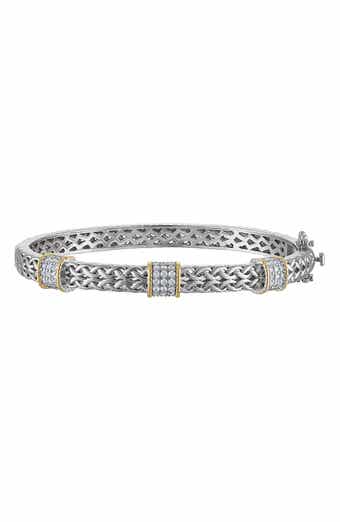 FZN Two-Tone Cubic Zirconia Bangle Bracelet