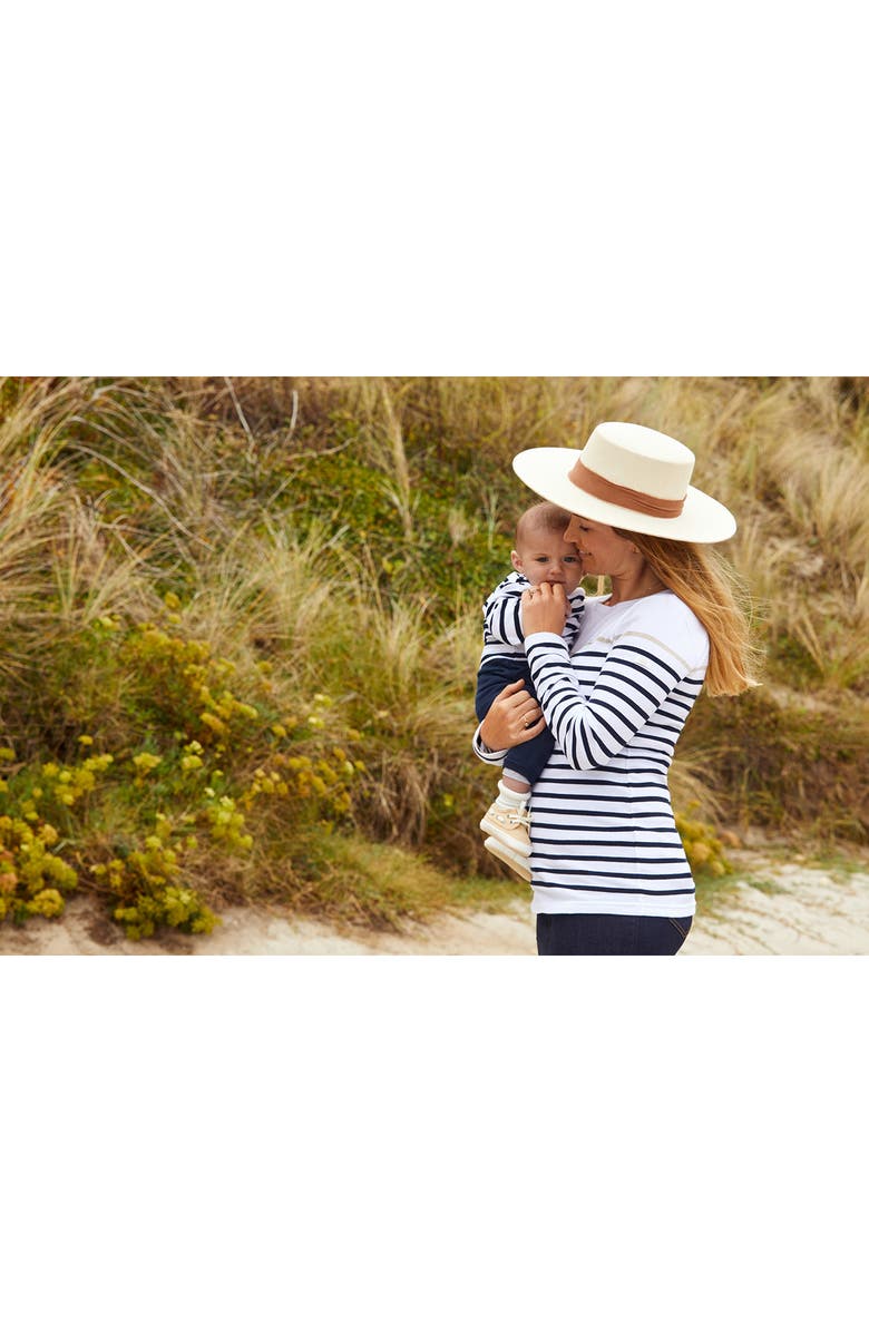 Cache Coeur Crozon Sailor Long Sleeve Organic Cotton Maternity Top, Alternate, color, 