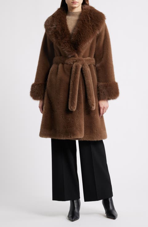 The Jones Faux Fur Wrap Coat