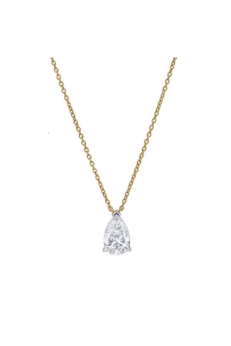 Pear Perfection 14K Gold Lab Grown Diamond Necklace - 1 ct, Main, color, 14K Yellow Gold
