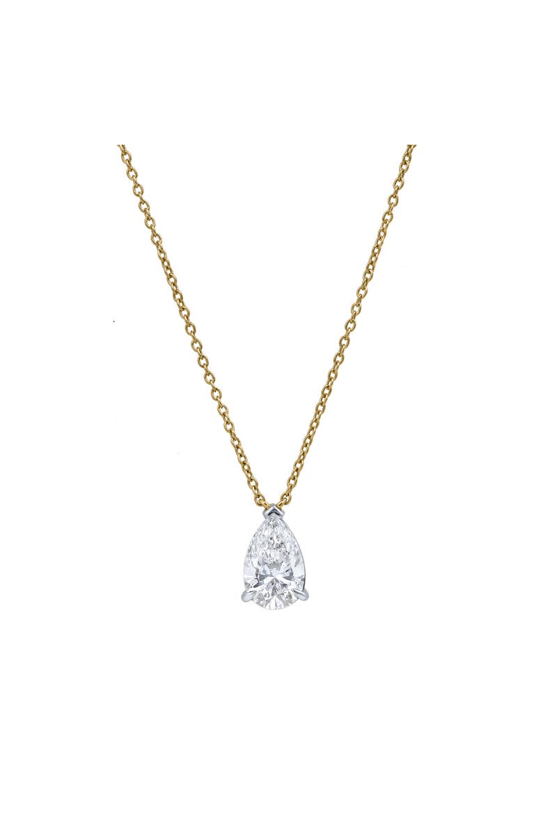 LuvMyJewelry Pear Perfection 14K Gold Lab Grown Diamond Necklace - 1 ct, Main, color, 14K Yellow Gold