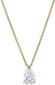 LuvMyJewelry Pear Perfection 14K Gold Lab Grown Diamond Necklace - 1 ct