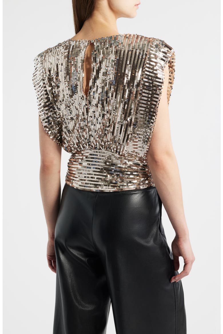 Illana Sequin Crop Top, Alternate, color, ORGE