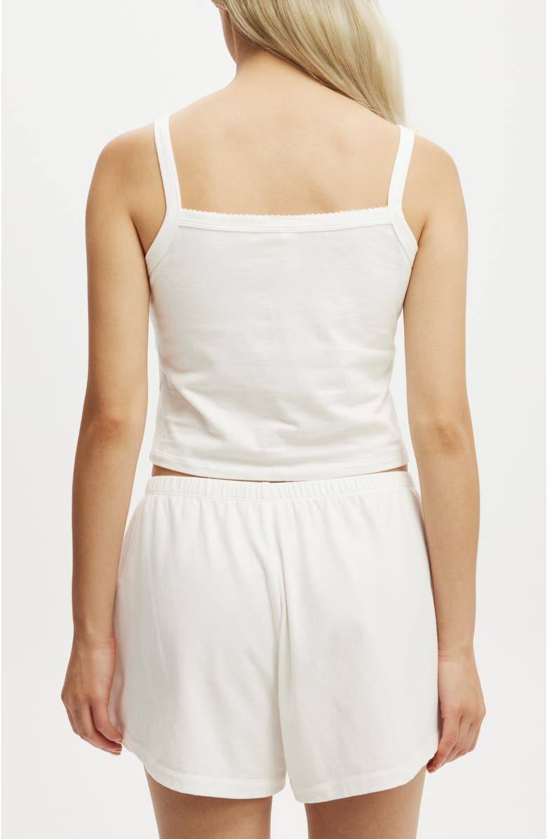 COTTON ON BODY Women's Peached Jersey Button Up Cami, Alternate, color, Coconut Milk