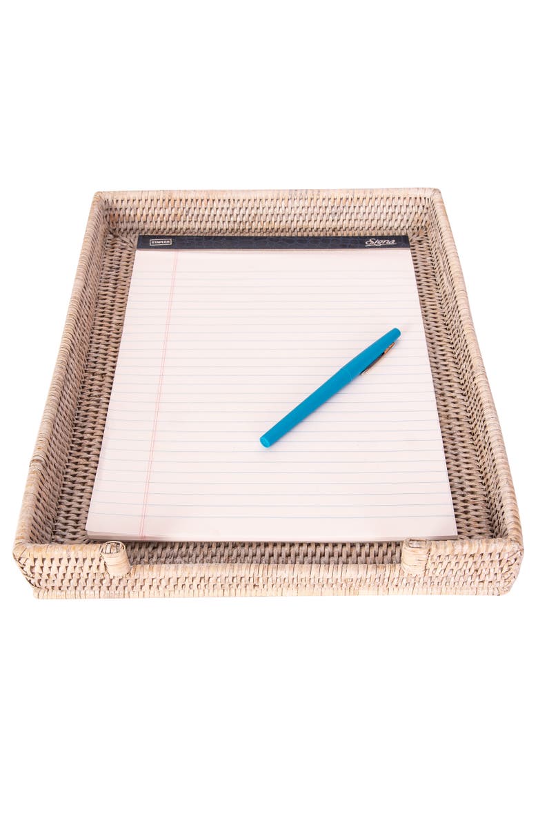 Artifacts Trading Company<sup>™</sup> Artifacts Rattan Office Paper Tray, Alternate, color, White Wash