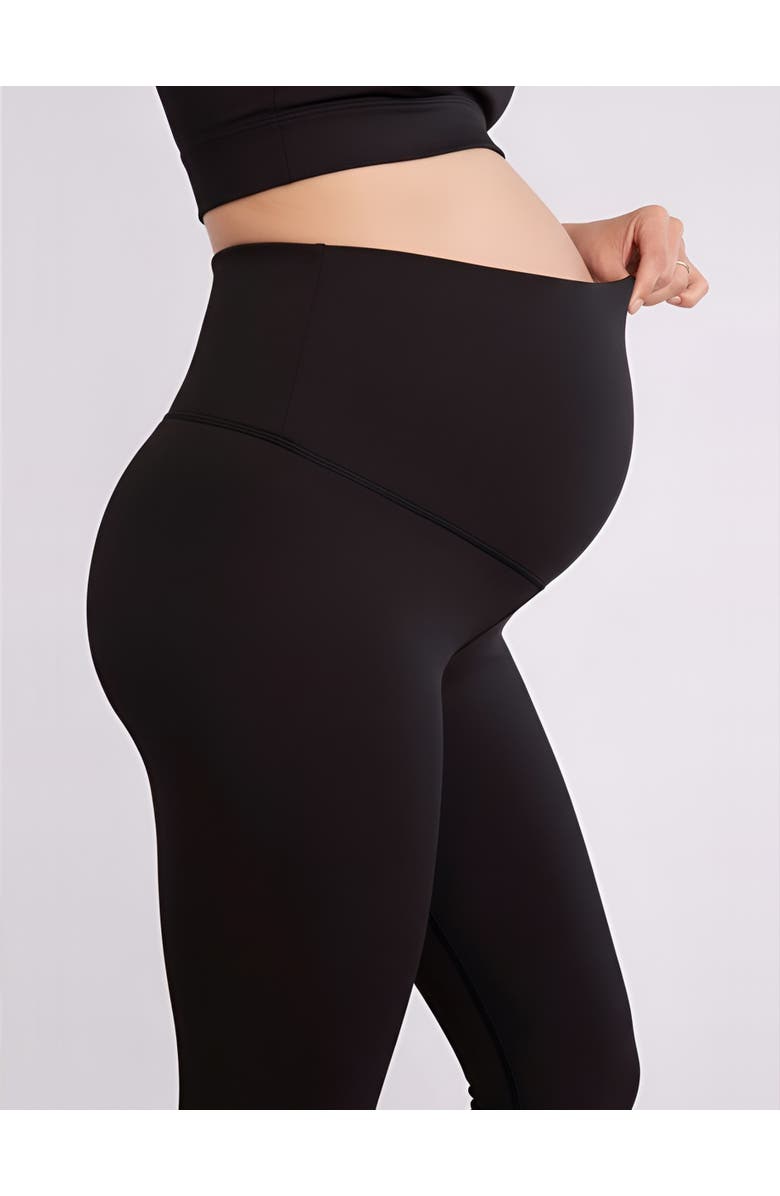 MOTHERHOOD MATERNITY Active Over the Belly Maternity Leggings, Alternate, color, Black
