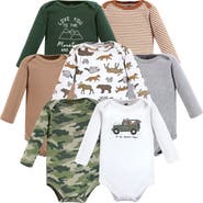 Hudson Baby Long-Sleeve Cotton Bodysuit Collection 7-Piece Set
