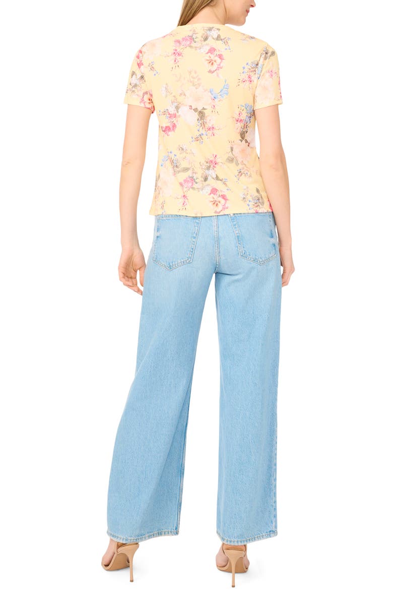 Ted Baker Print Crewneck T-Shirt, Alternate, color, Lemon Cream