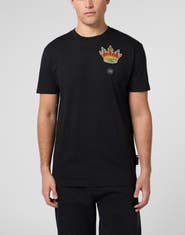PHILIPP PLEIN Round Neck T-Shirt Crown Crystals Men