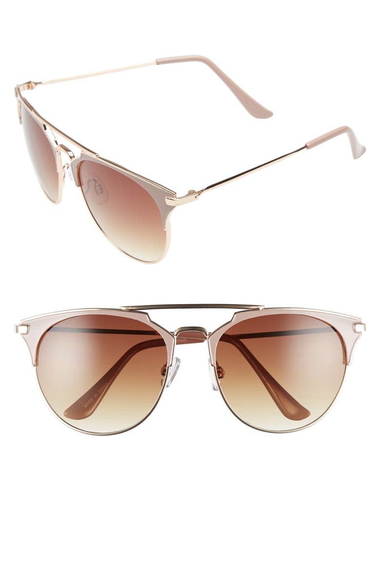 Retro Sunglasses, Main, color, MAUVE/ ROSE GOLD
