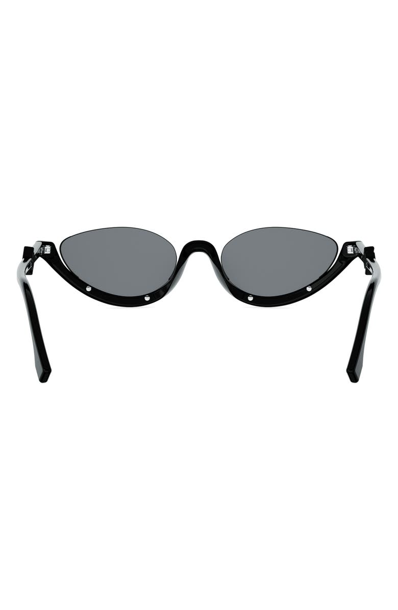 Fendi FF Diamonds 53mm Oval Sunglasses, Alternate, color, Shiny Black / Smoke