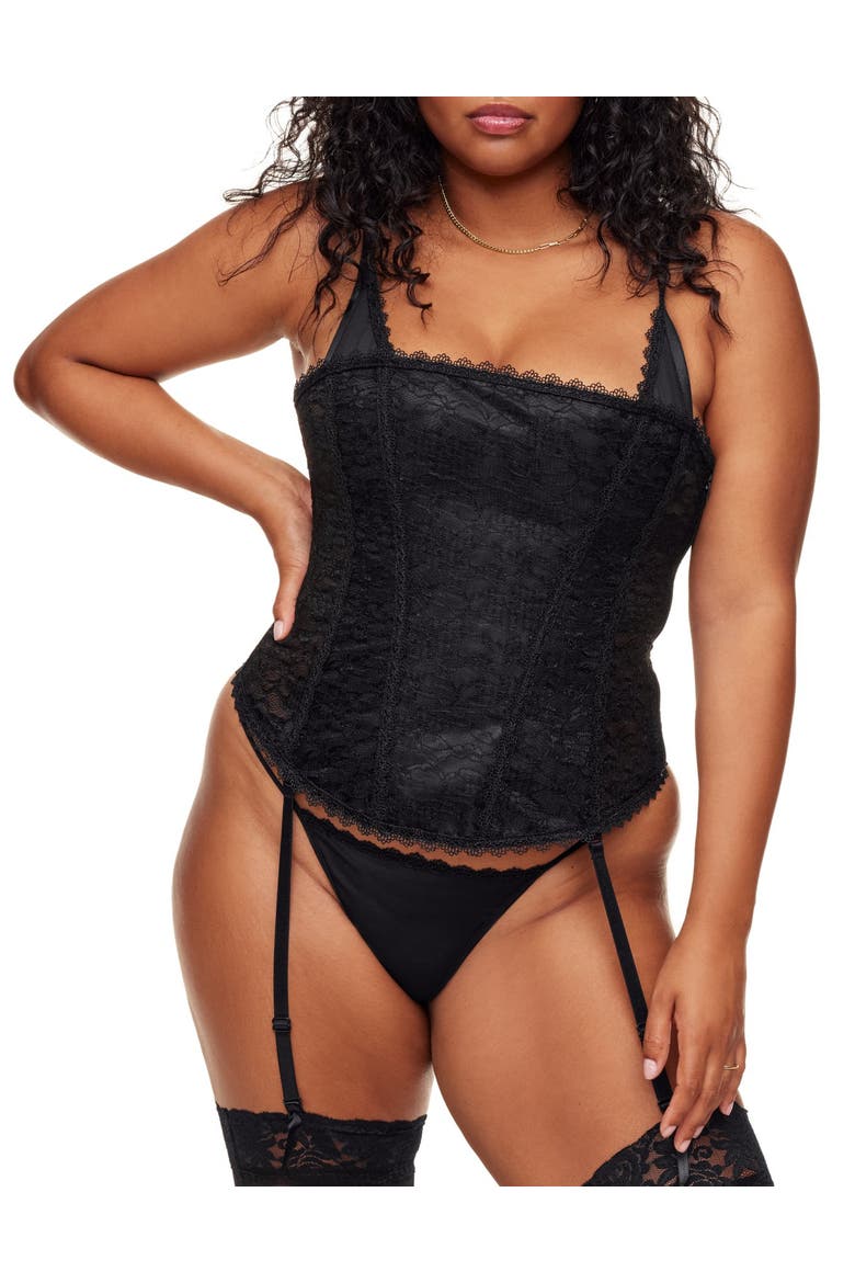 Vira Corset & G-String Set, Main, color, Black