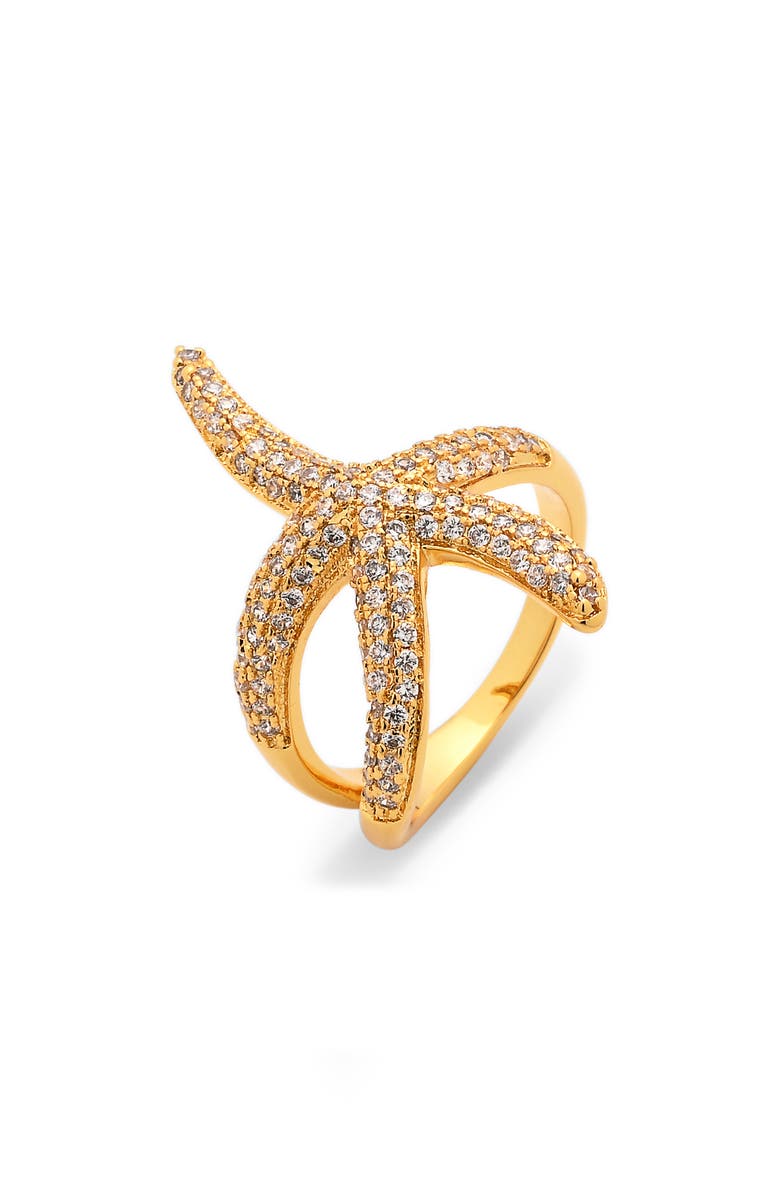 EYE CANDY LOS ANGELES Amie Starfish Statement Ring, Main, color, Gold