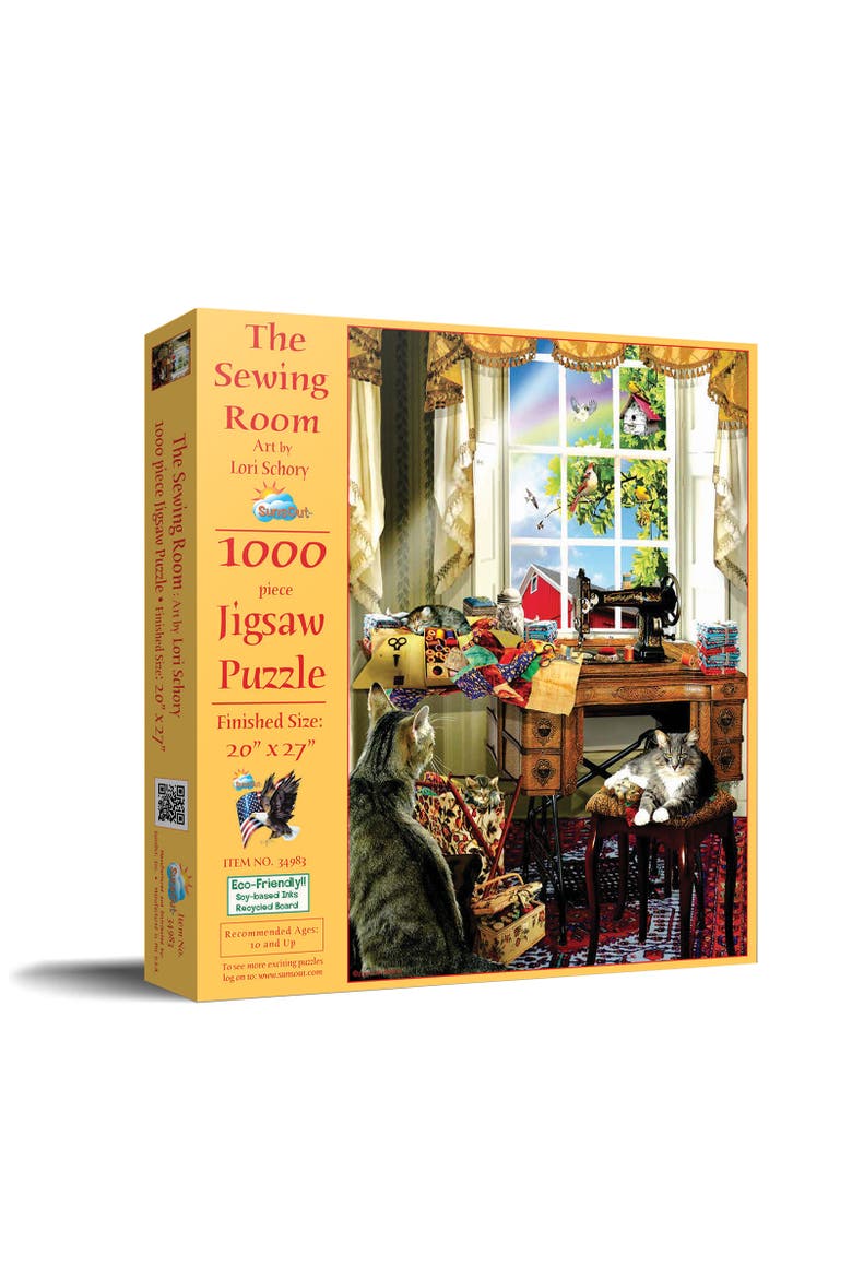 The Sewing Room 1000 piece Jigsaw Puzzle for Adults, Main, color, Multicolor