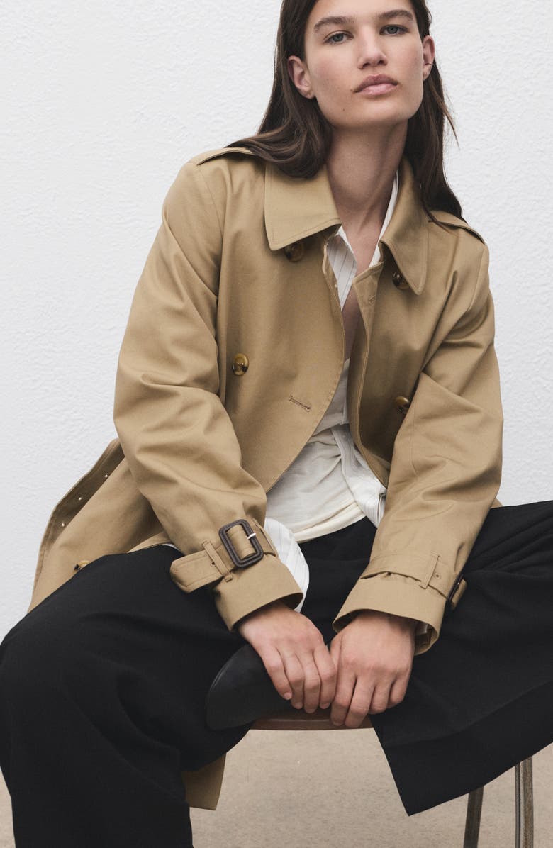 MANGO Classic Belted Trench Coat, Alternate, color, Beige