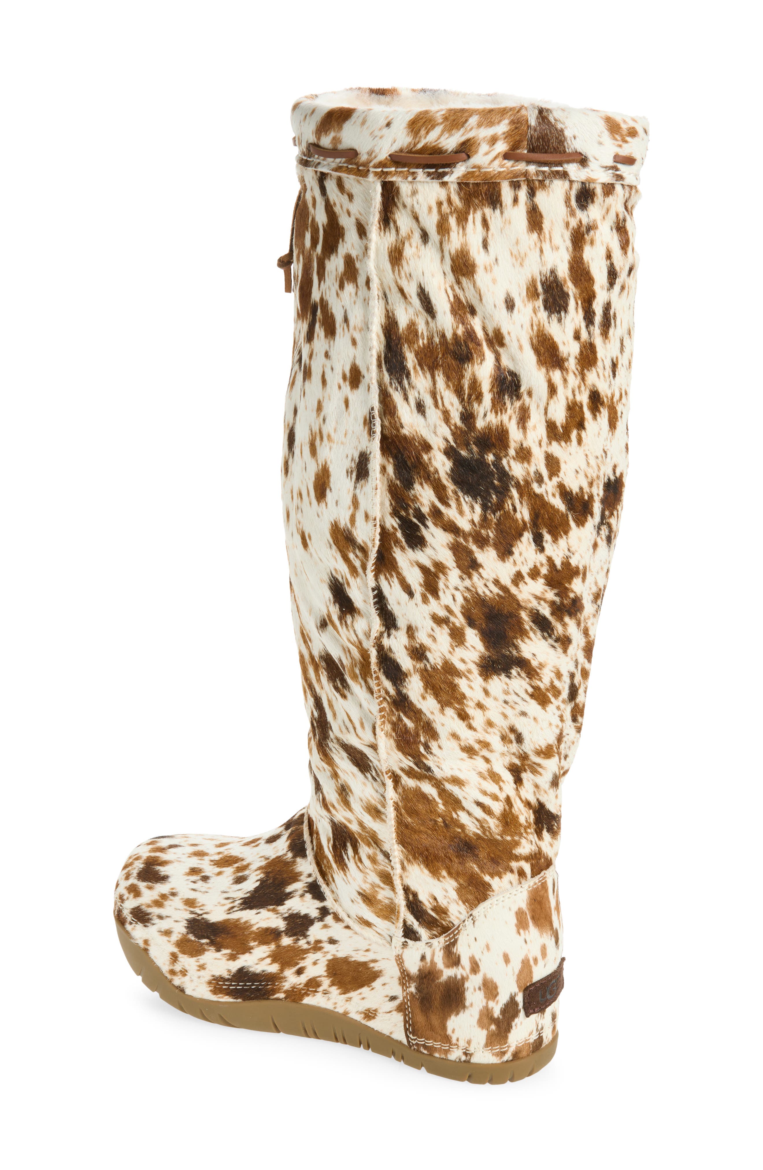 Bucked Tall Genuine Calf Hair Boot, Alternate, color, BROWN MULTI