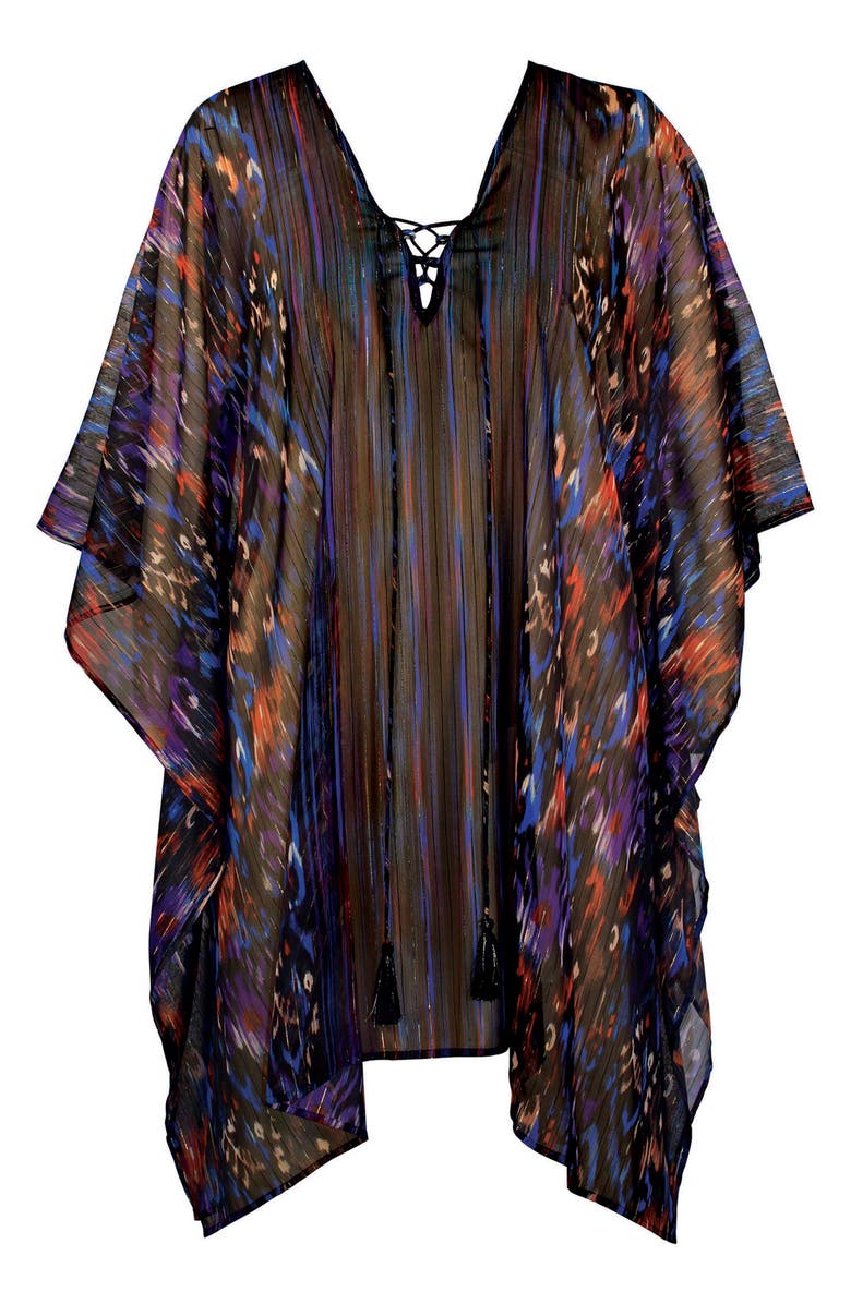 Miraclesuit<sup>®</sup> Tapiz Metallic Chiffon Cover-Up Caftan, Alternate, color,