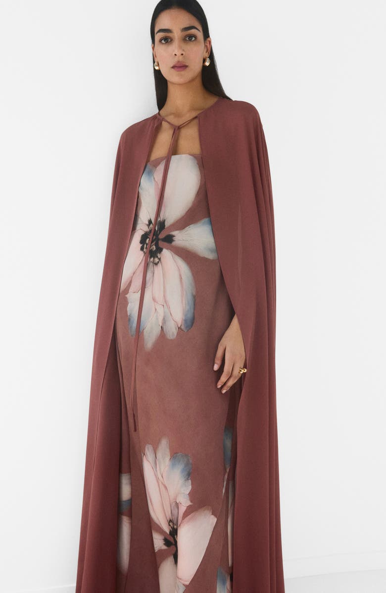 MANGO Tie Front Long Cape, Alternate, color, 