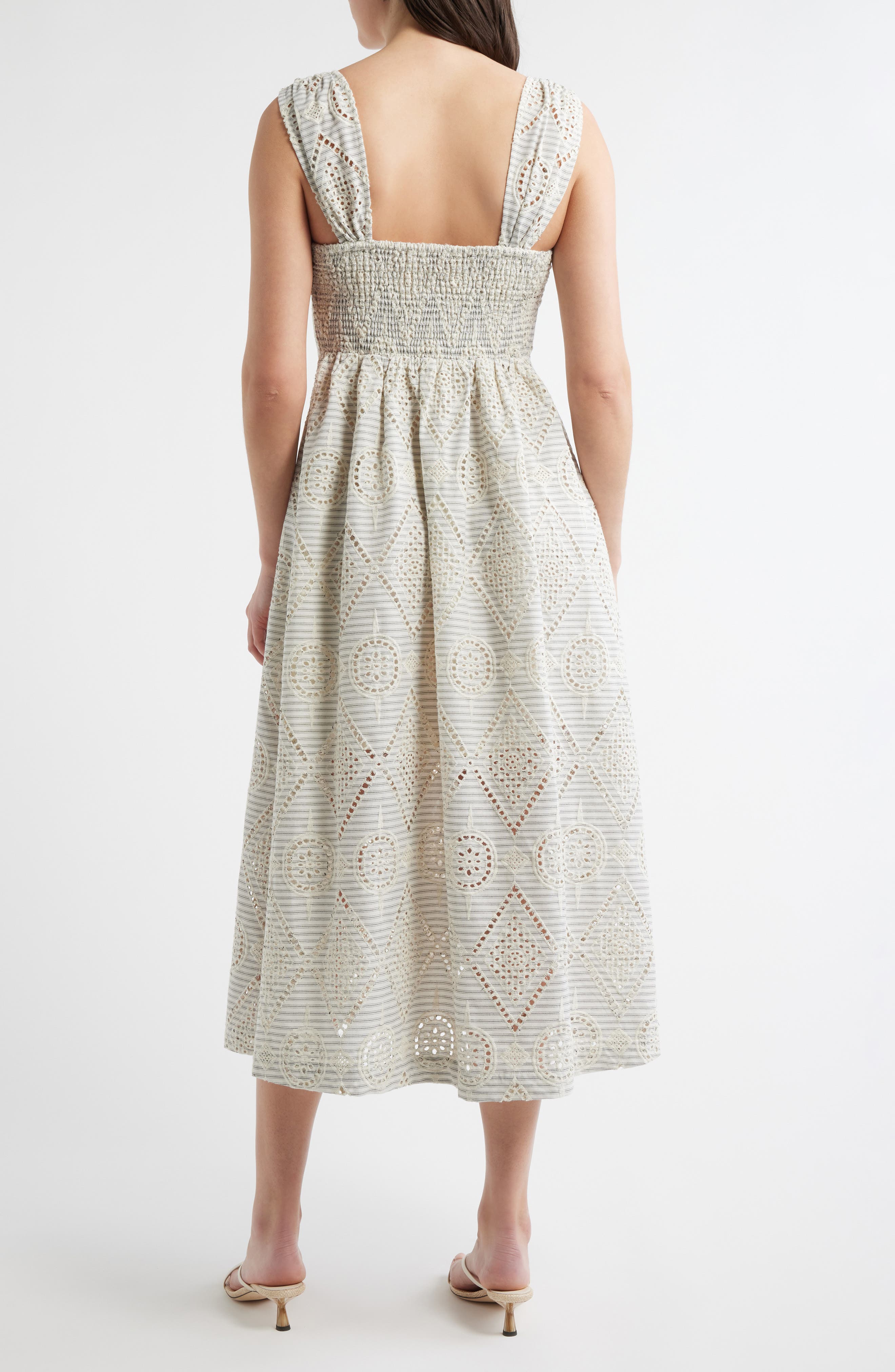 Eyelet Detail Stripe Dress - image 2