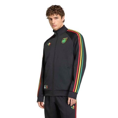 Men's adidas Black Jamaica National Team Originals Full-Zip Track Jacket