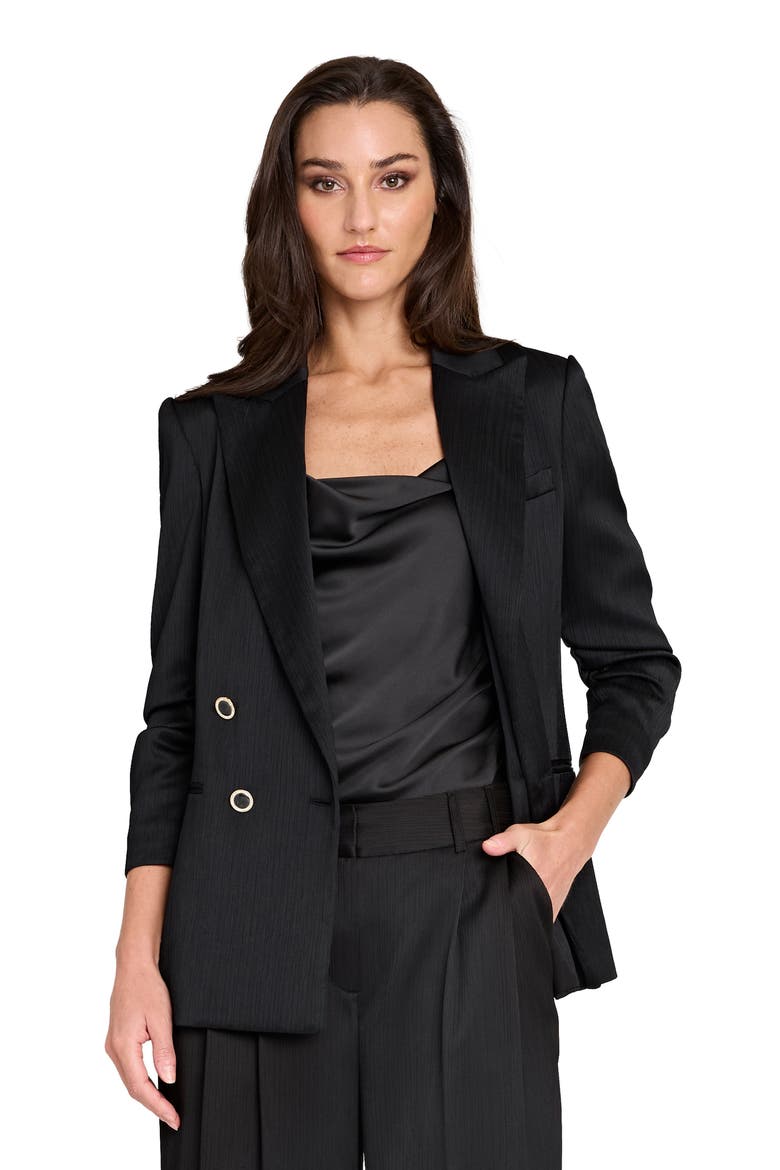 Crinkled Satin Wide Leg Pants, Alternate, color, BLACK