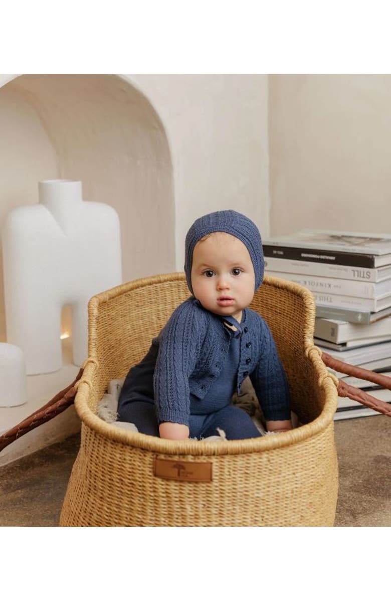 Ely's & Co. Looms Cable Pointelle Flat Collection - Footie, Alternate, color, Blue