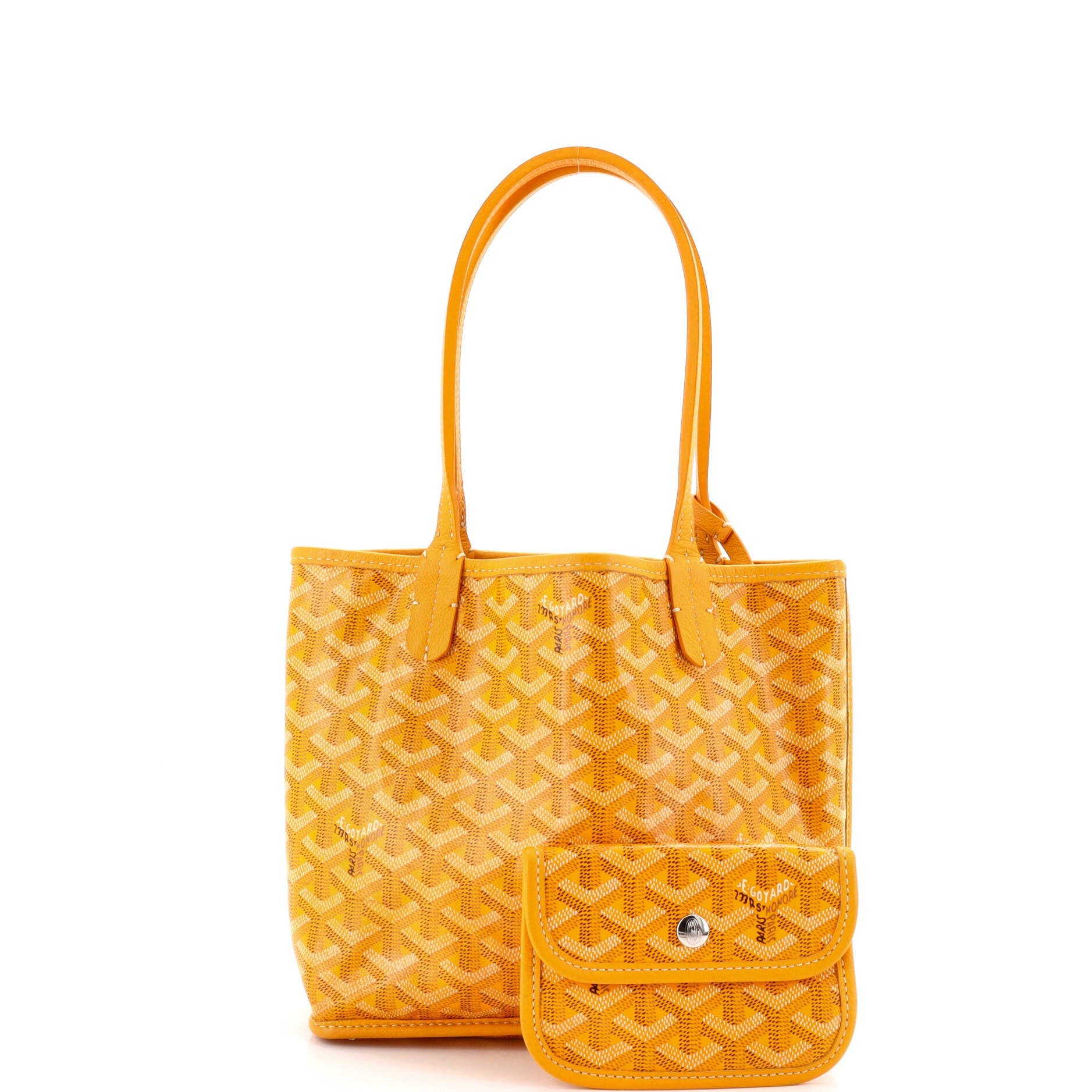 Pre-Owned Goyard Anjou Reversible Tote Coated Canvas Mini, Alternate, color, Yellow