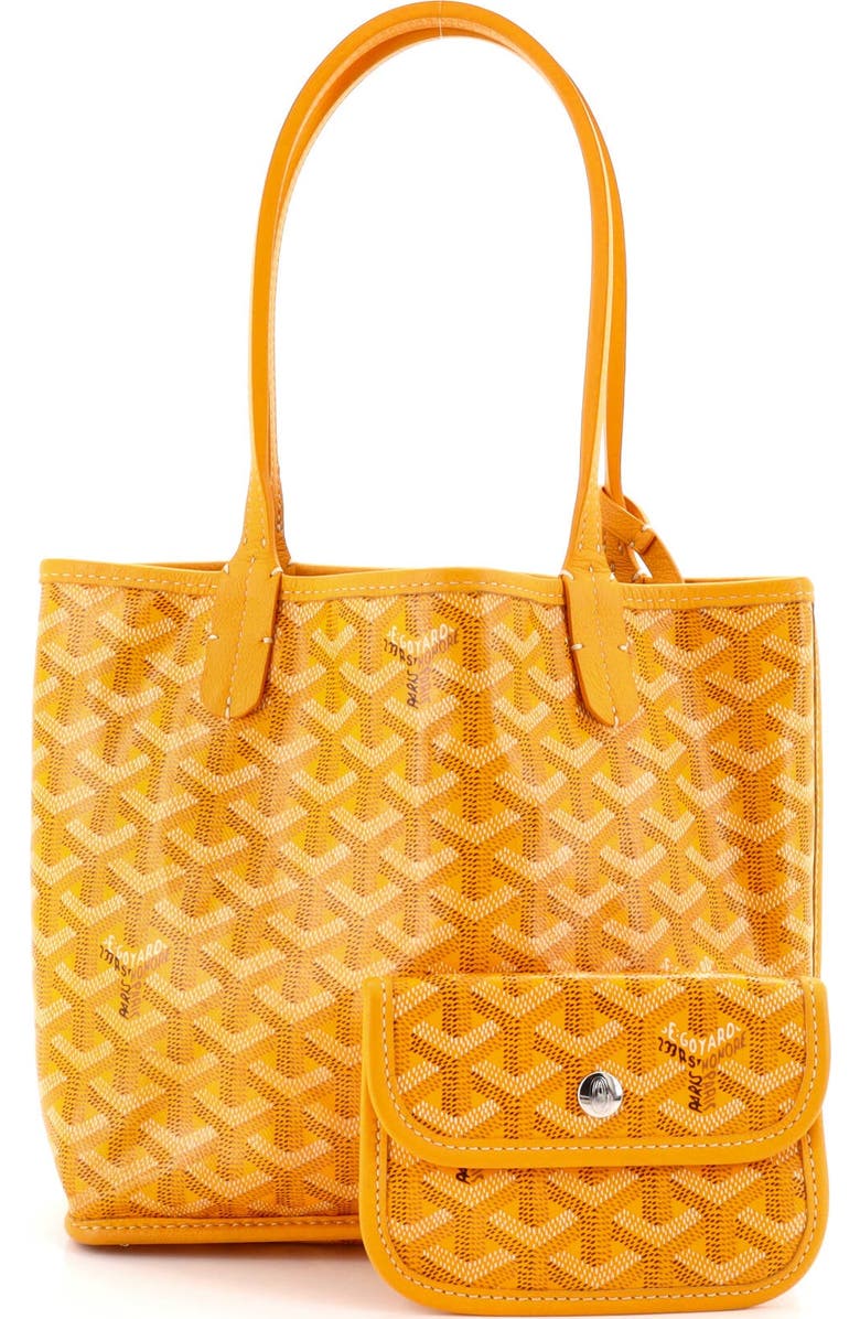 Pre-Owned Goyard Anjou Reversible Tote Coated Canvas Mini, Alternate, color, Yellow