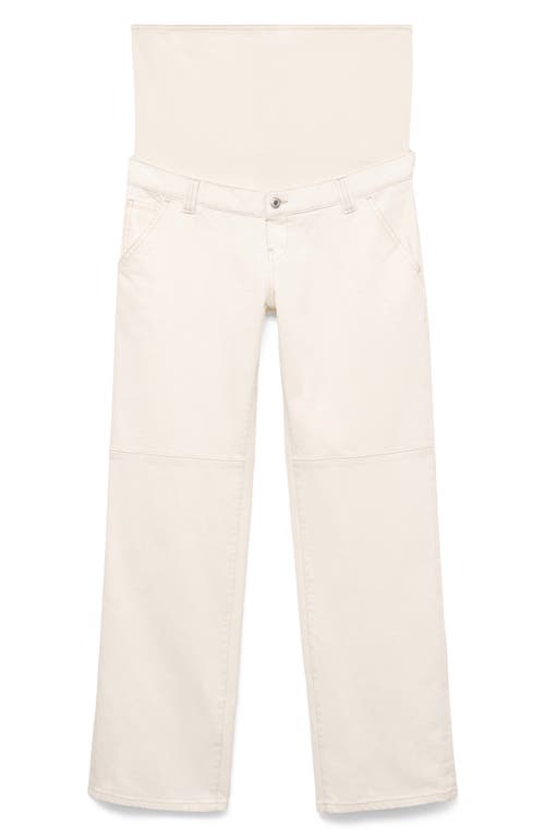 Mango Wide Leg Leg Maternity Jeans In Off White