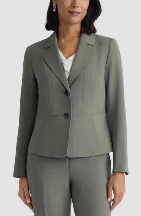 Seamed Stretch Crepe Jacket