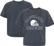 Outerstuff Girls Juniors Heather Charcoal Cleveland Browns Cheer Squad Raglan T-Shirt