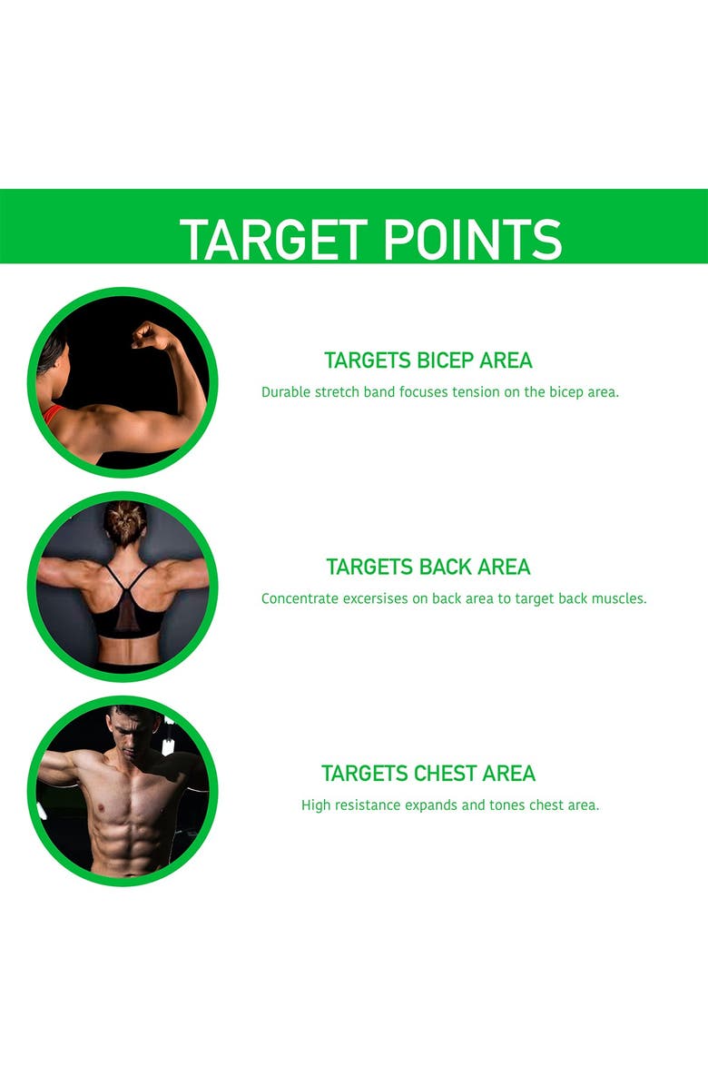 MIND READER X Shape Chest Expander Rubber Resistance Band, Alternate, color, 