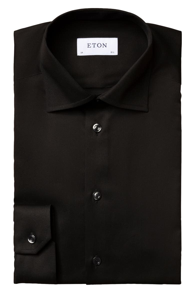 Classic Fit Solid Dress Shirt, Main, color, BLACK