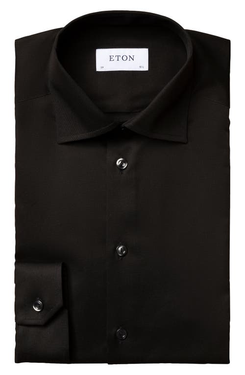 Eton Classic Fit Solid Dress Shirt In Black