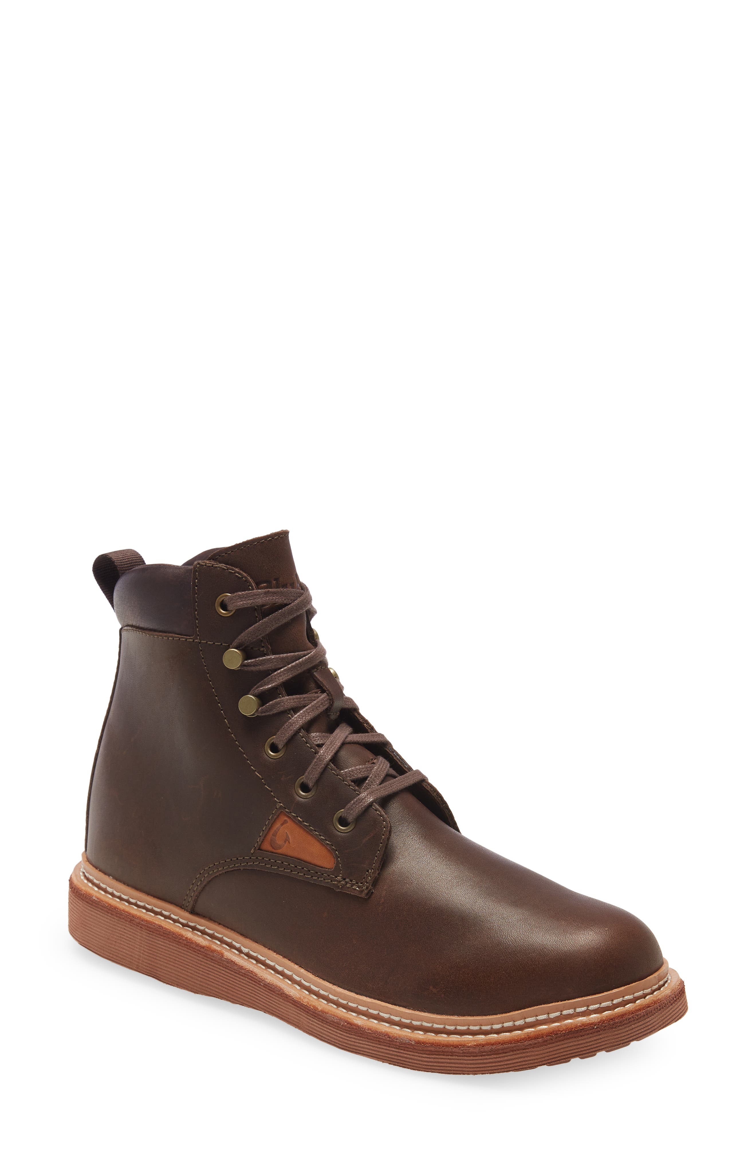 OluKai Kilakila Waterproof Lace-Up Leather Boot, Main, color, 
