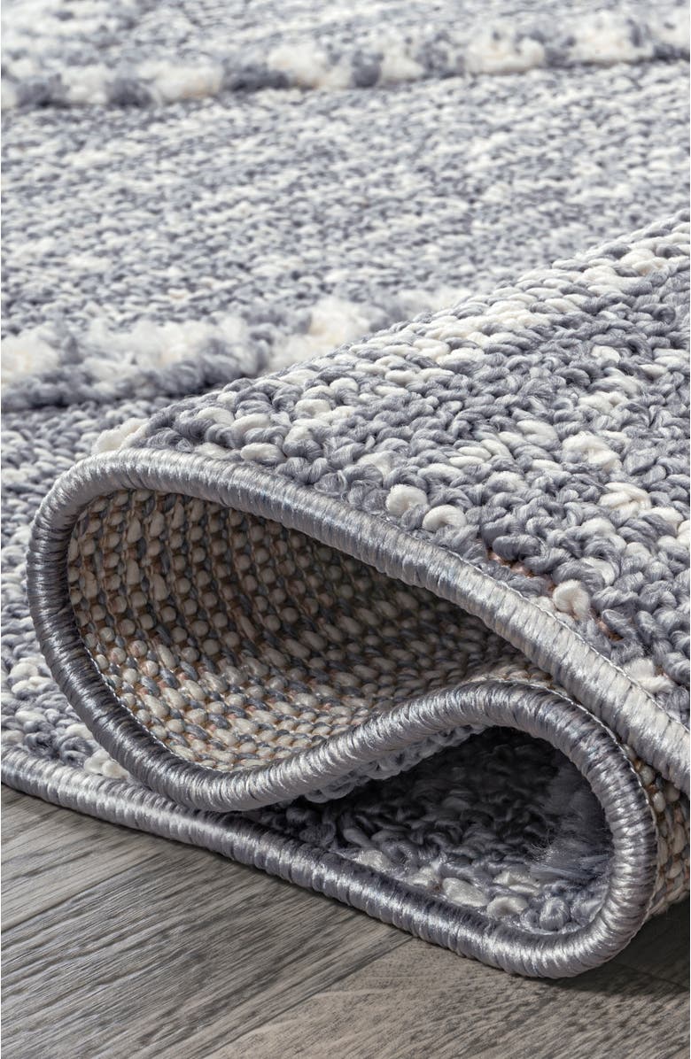 JONATHAN Y Sofie Moroccan Trellis High-Low Area Rug, Alternate, color, Gray/Cream