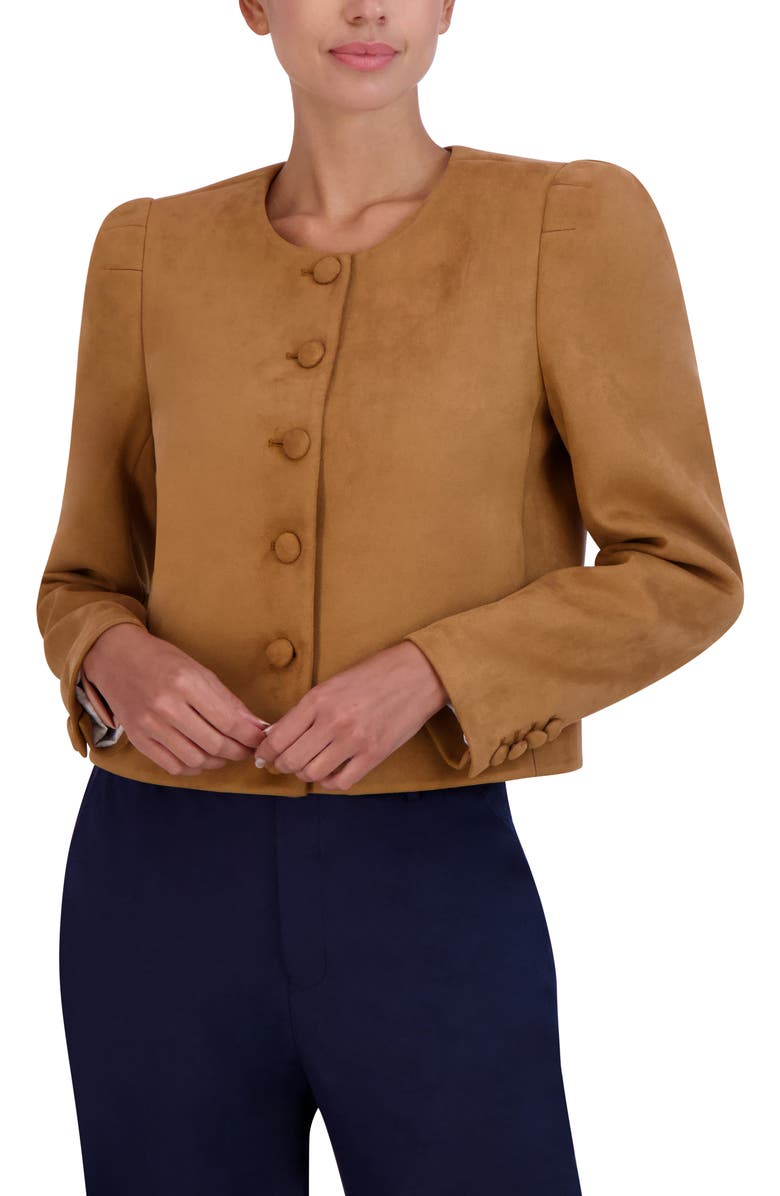 BCBGMAXAZRIA Day Faux Suede Jacket, Main, color, 