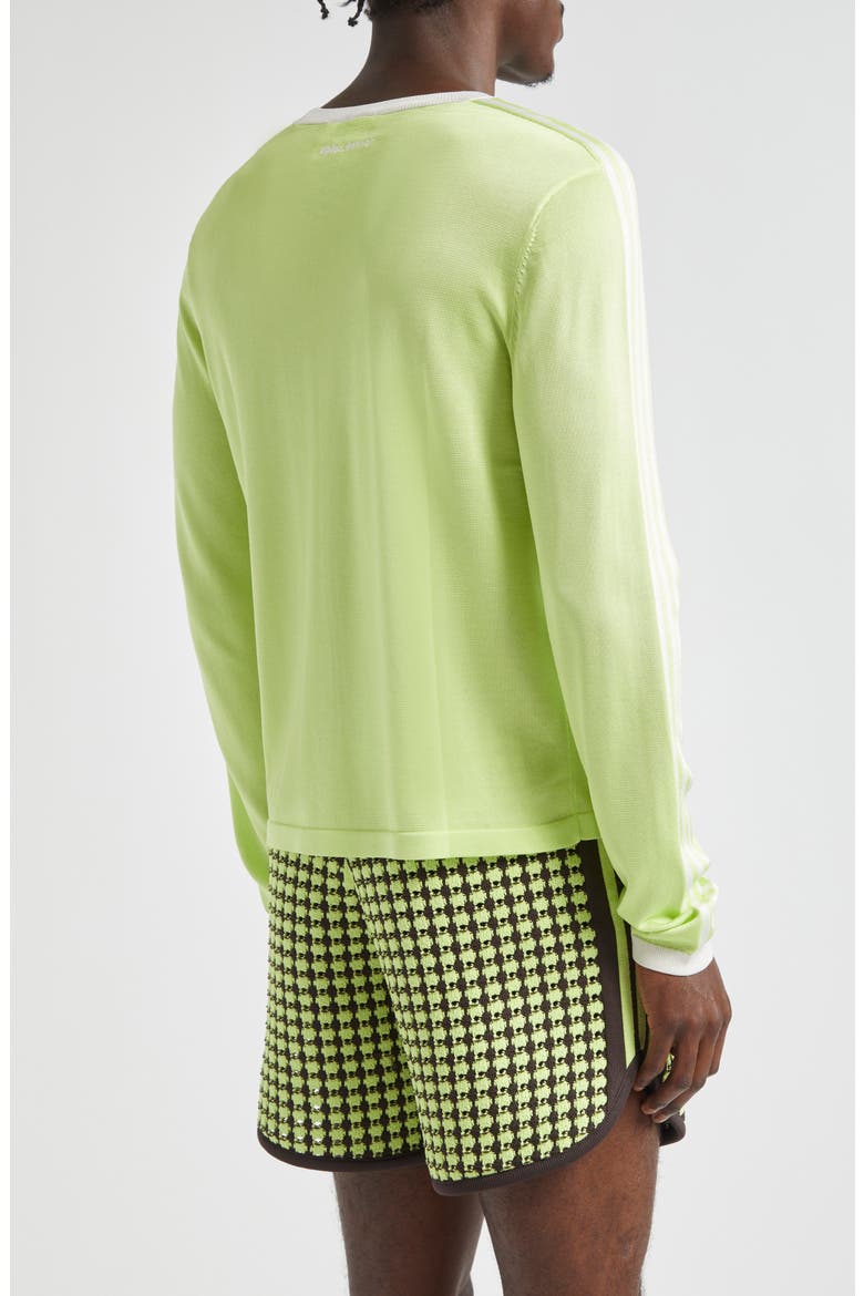 x Wales Bonner 3-Stripes Long Sleeve T-Shirt, Alternate, color, SEMI FROZEN YELLOW/CHALK WHITE