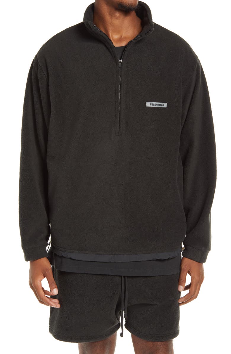 Fear of God Essentials Half Zip Fleece Pullover, Main, color, 