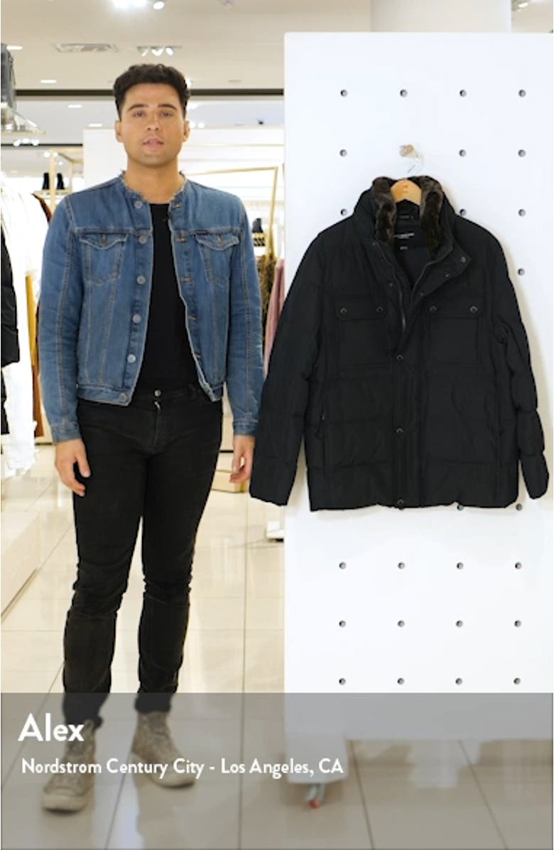 Godwin Faux Fur Collar Down & Feather Fill Quilted Coat, sales video thumbnail