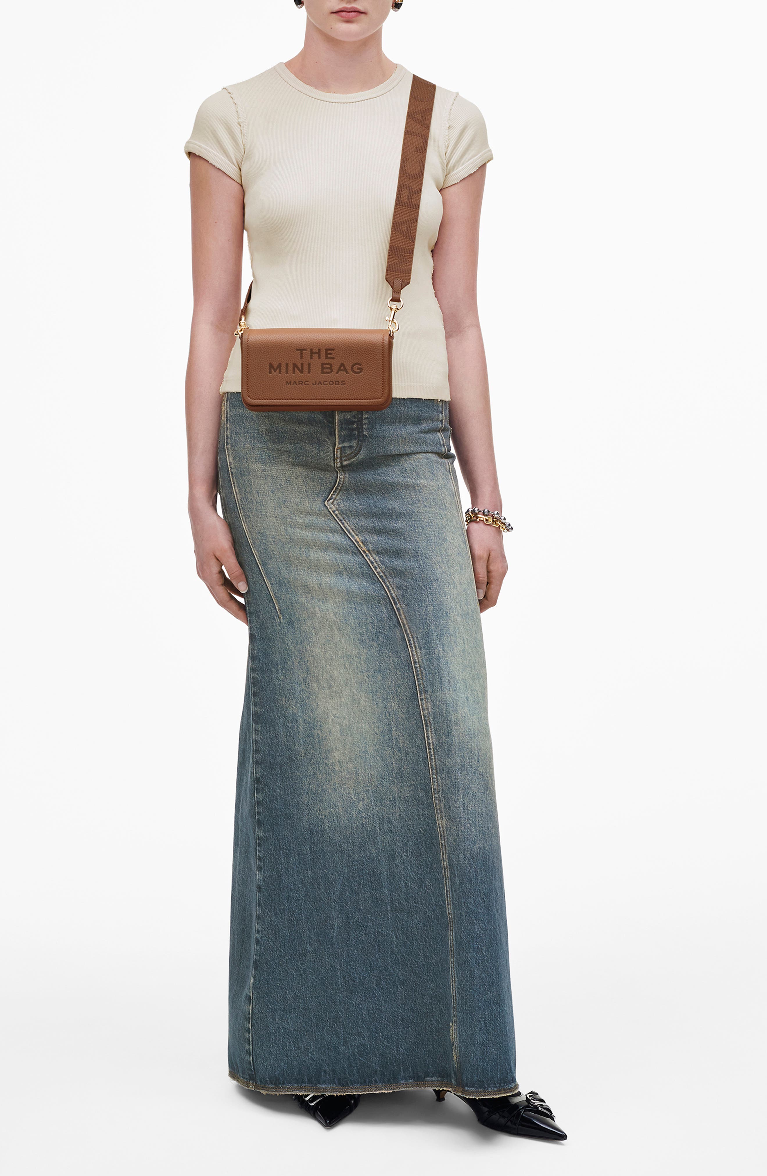 The Mini Leather Crossbody Bag, Alternate, color, ARGAN OIL