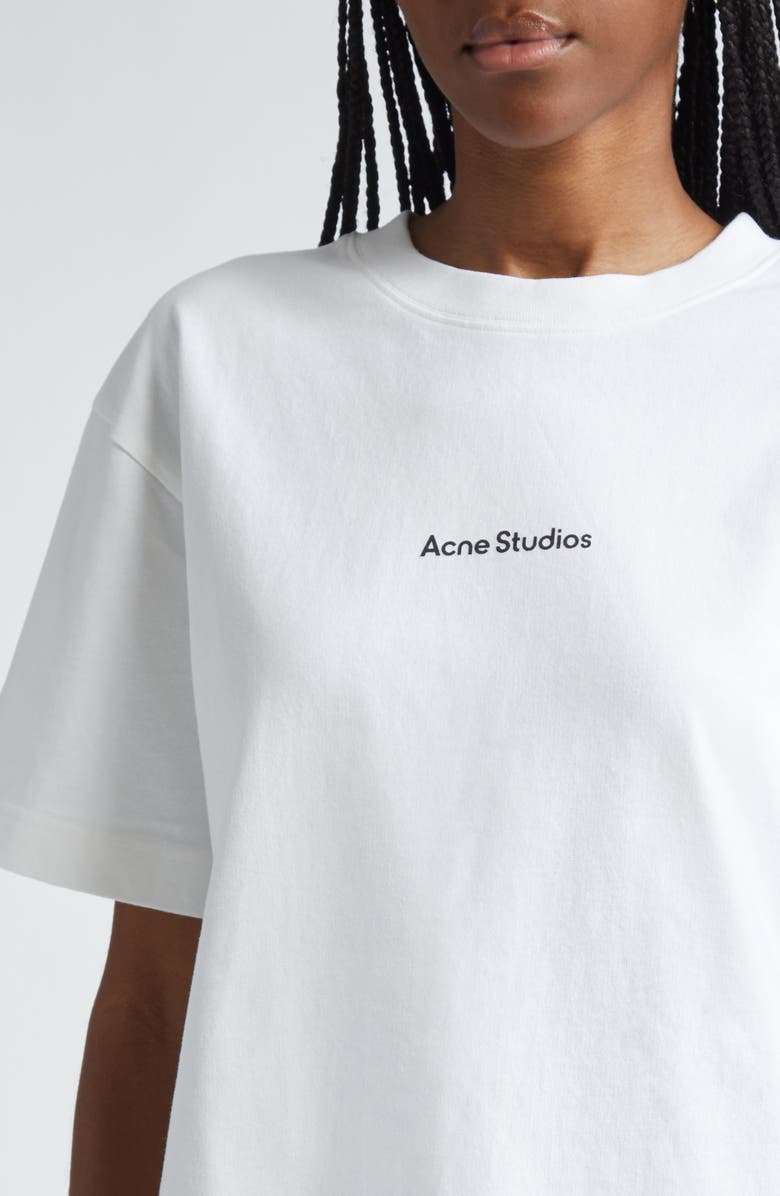 Acne Studios Edie U Stamp Logo Organic Cotton T-Shirt, Alternate, color, Optic White