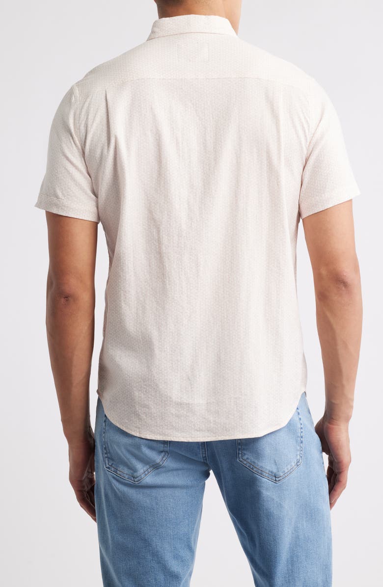 Carson Short Sleeve Stretch Linen Blend Button-Up Shirt
