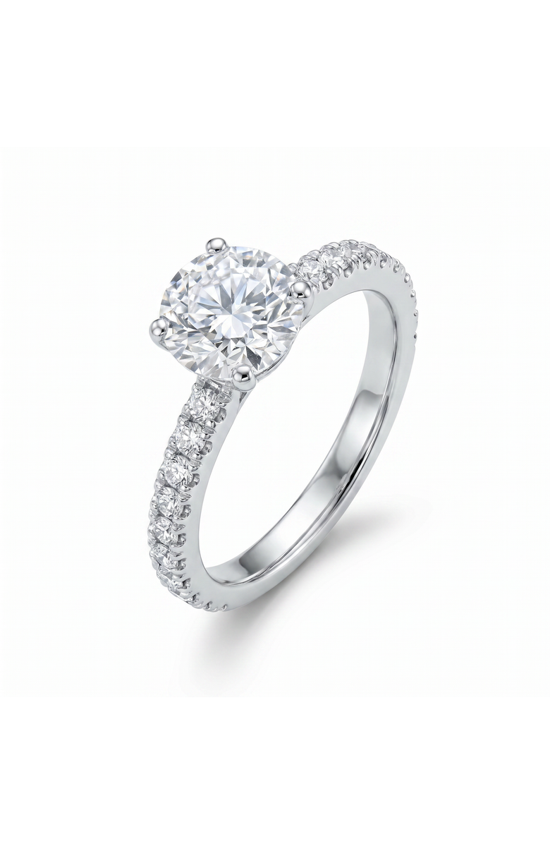 Bliss Diamond Certified 1.97Ct F/SI1 Natural Diamond Engagement Ring 18k Gold Size 6, Main, color, 18K White Gold