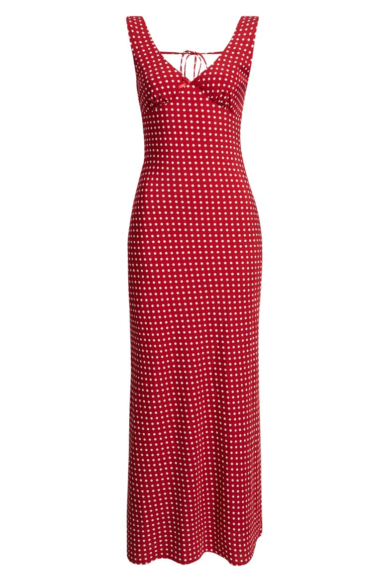 Leni Polka Dot Maxi Dress, Alternate, color, RED POLKA DOT